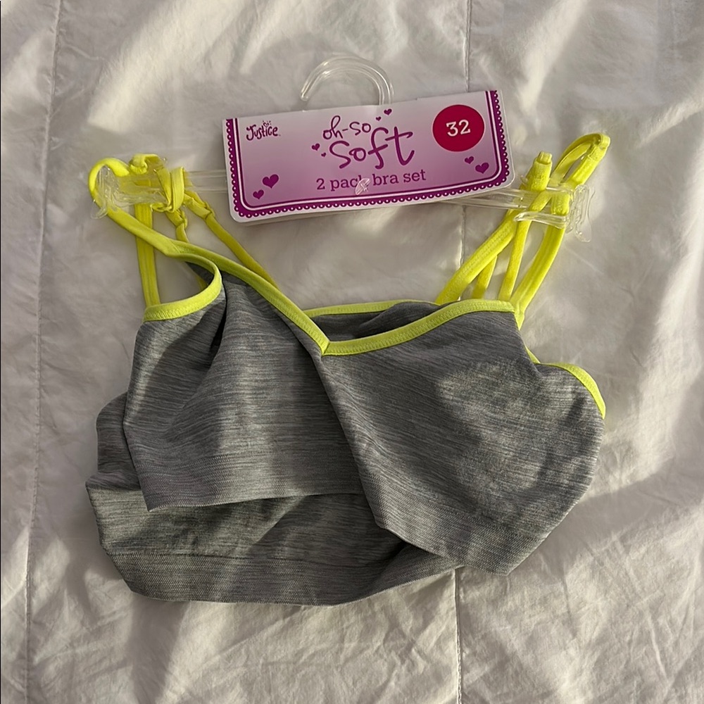 Gray and Yellow Bra Set